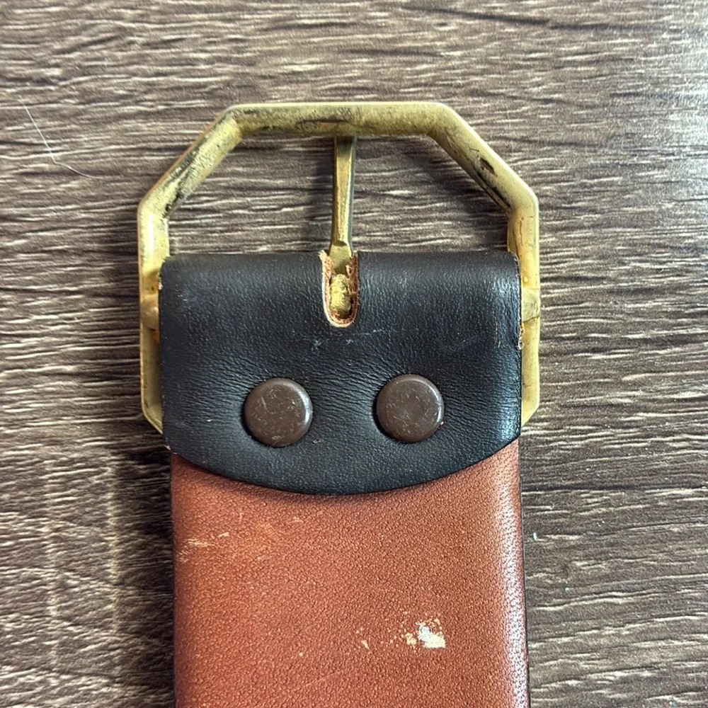 Vintage Steerhide belt 36 with Gold Accents